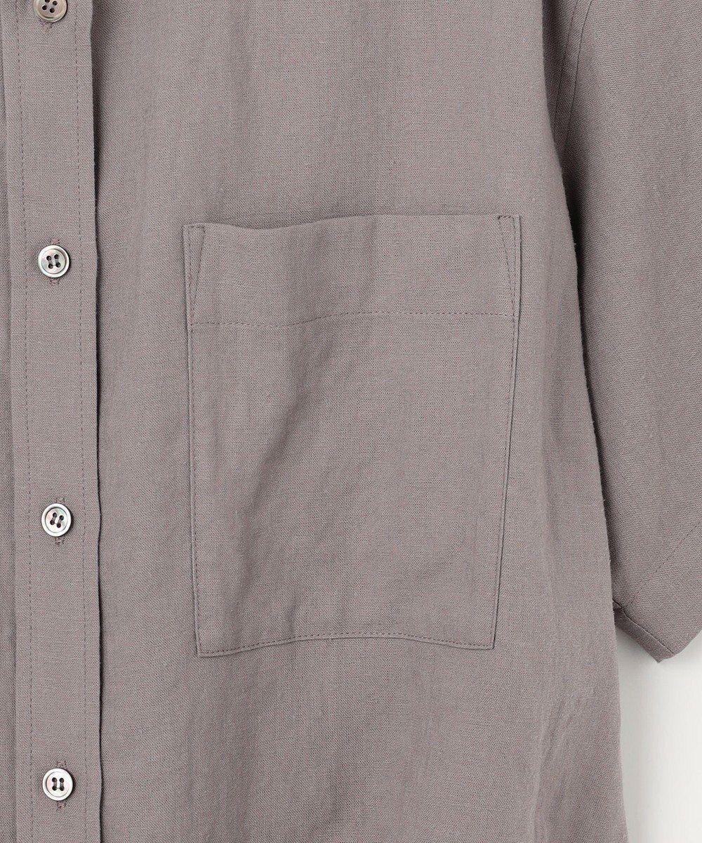 23区 L 【SLOW/一部店舗限定】ブライトリネン クロップド シャツ 