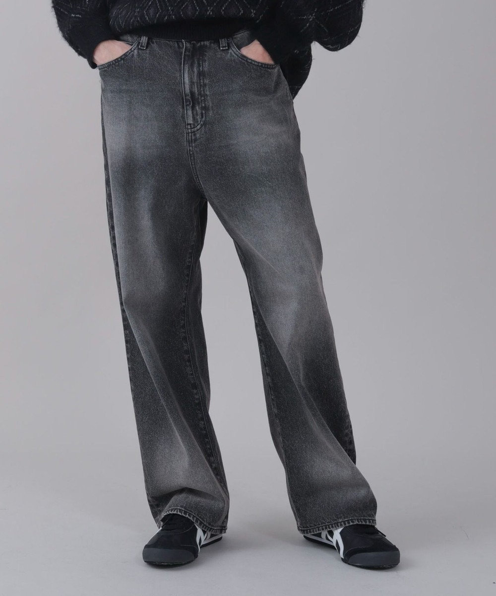 WEGO 【ユニセックス着用ITEM/SMLサイズ展開/ウエスト調整可】バギーデニムパンツ 