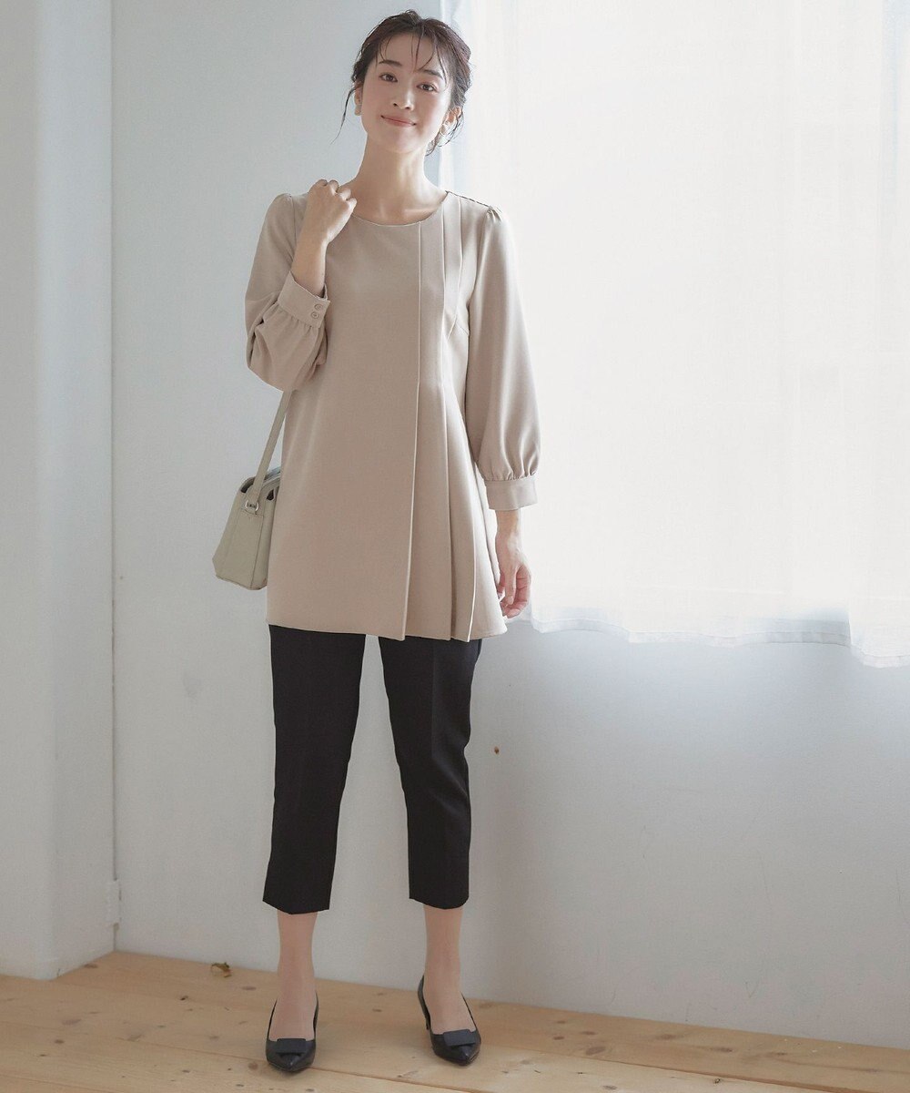 Tiaclasse L 【洗える】アシンメトリ―タックチュニック 