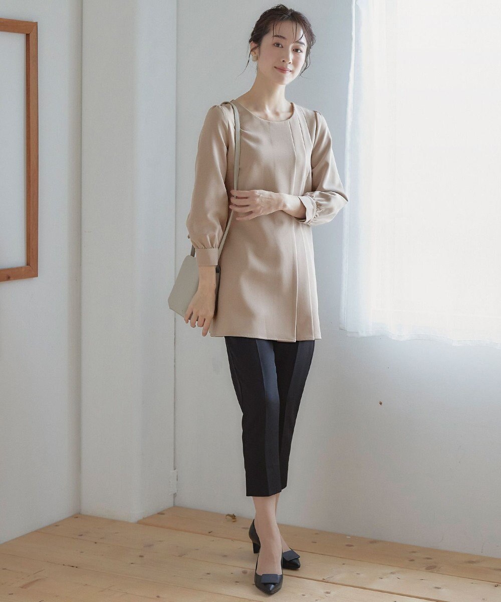 Tiaclasse L 【洗える】アシンメトリ―タックチュニック 