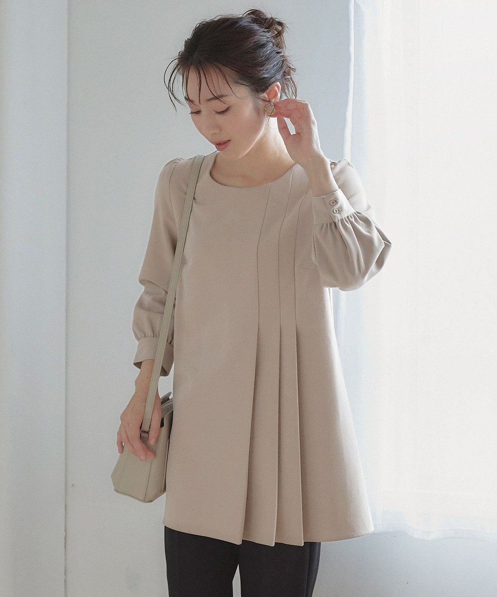 Tiaclasse L 【洗える】アシンメトリ―タックチュニック 