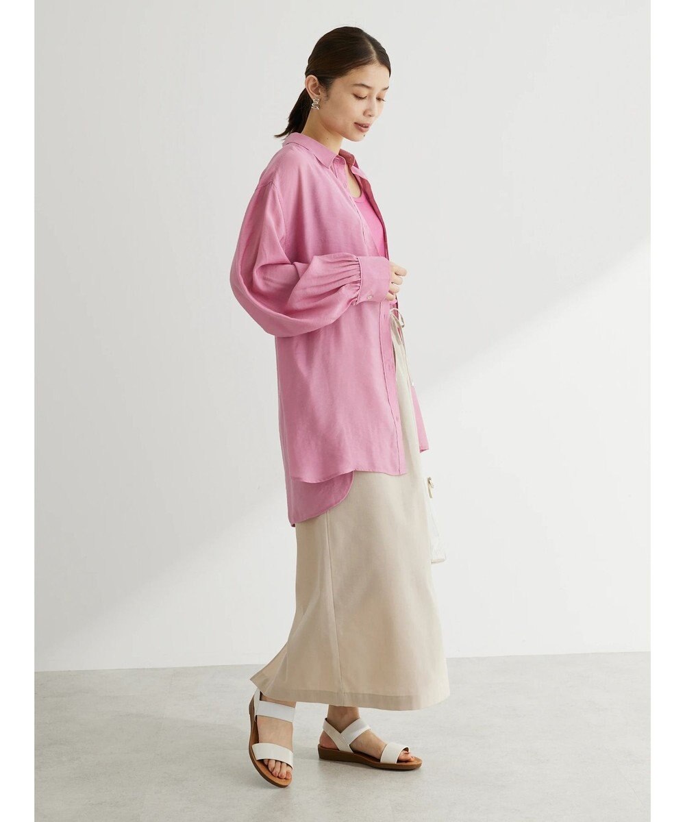 Green Parks 綿麻混イージータイトスカート 