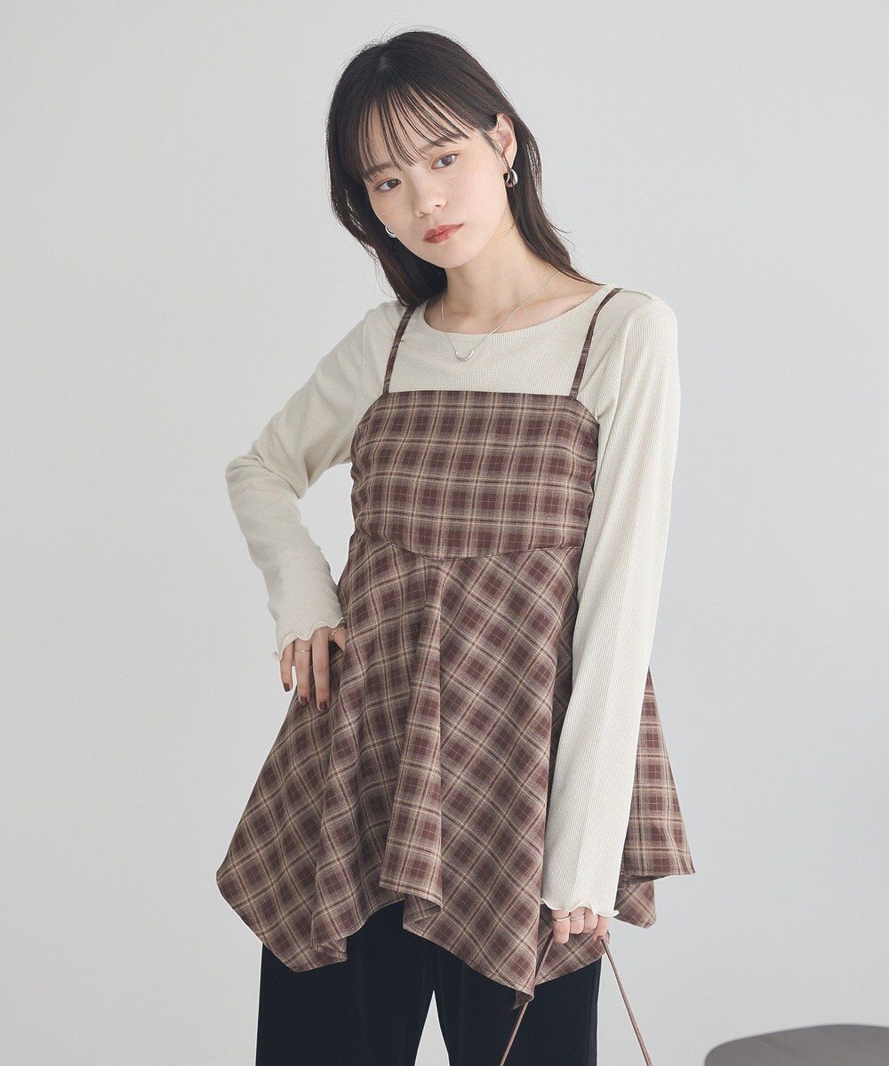 earth music&ecology ラメテレコボートネックプルオーバー 