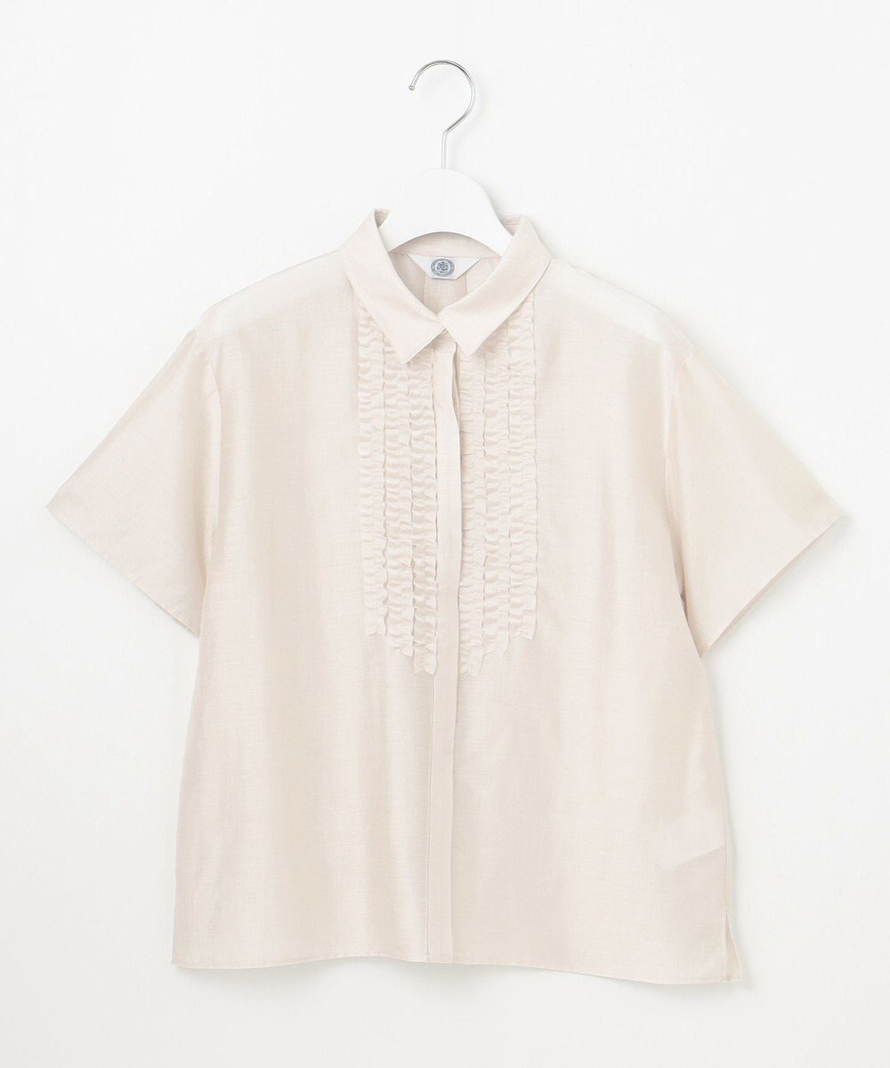 J.PRESS LADIES 【洗える】フリルジャージー ブラウスライク カットソー 