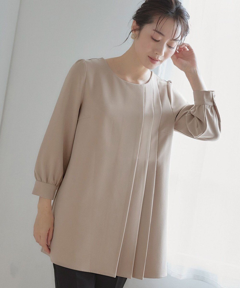 Tiaclasse L 【洗える】アシンメトリ―タックチュニック 