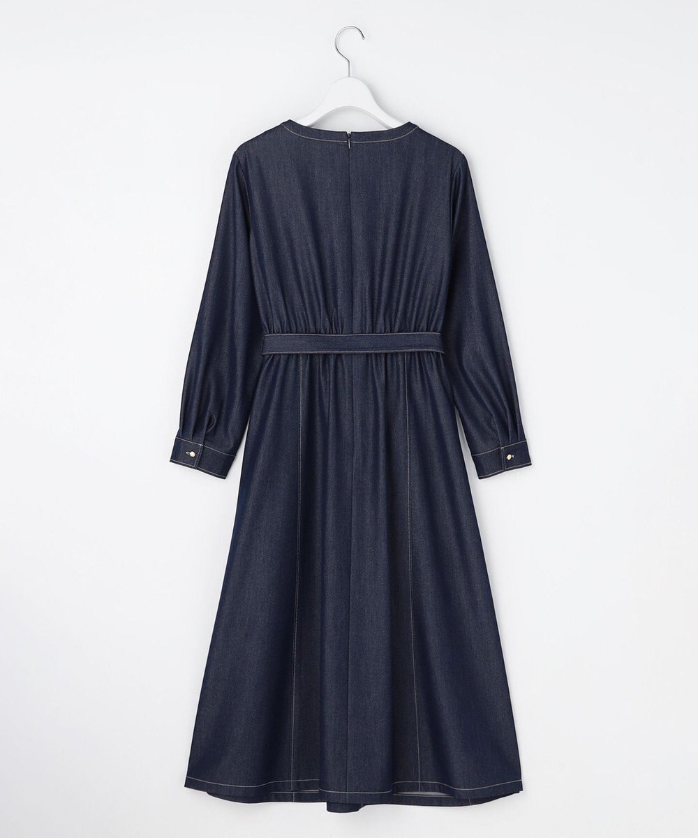 ANY SIS シャンブレーベルテッド ワンピース 