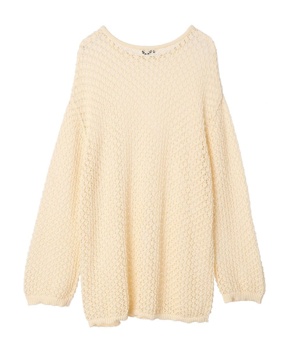 earth music&ecology メッシュ編みニットプルオーバー 