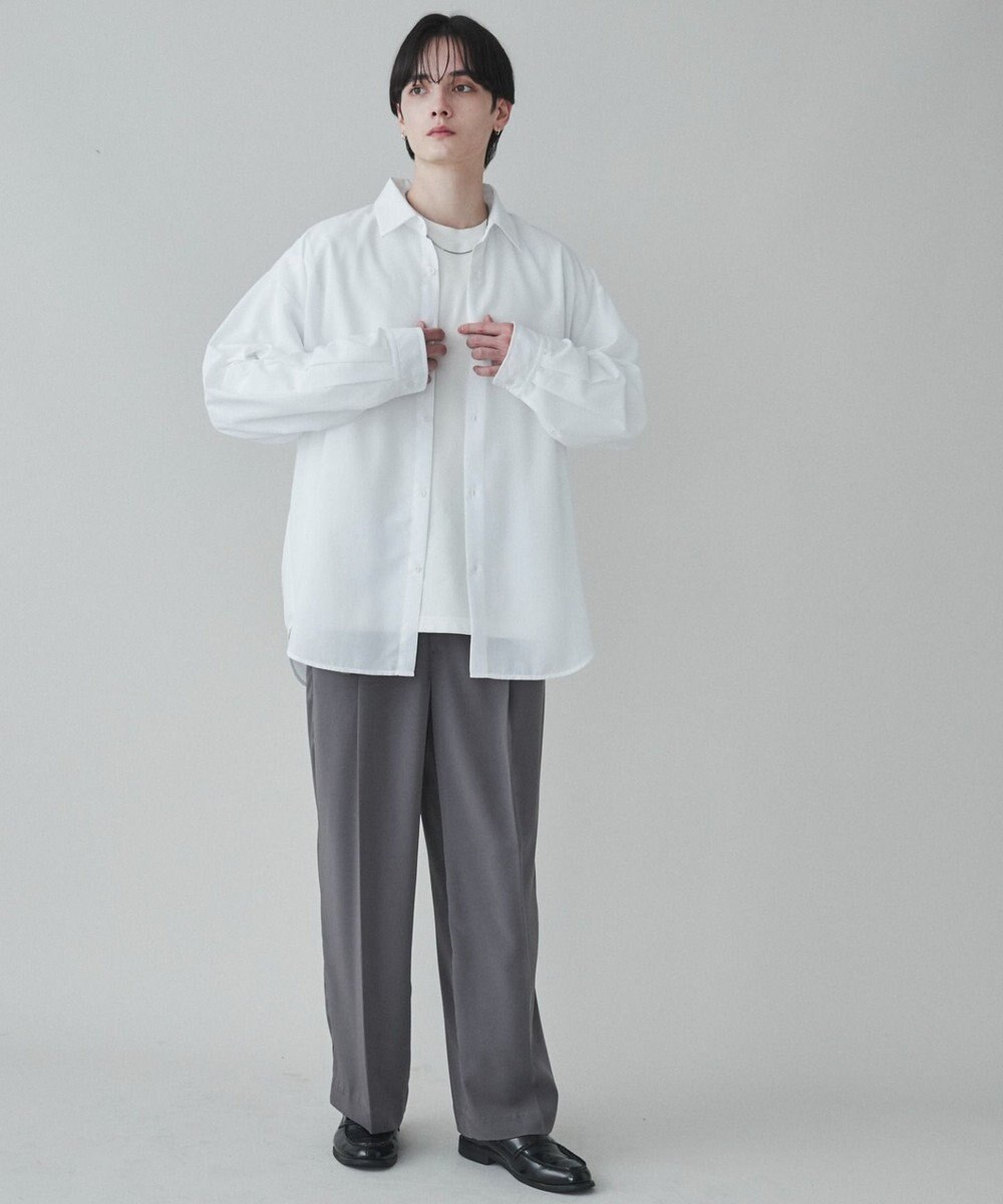 WEGO 【ユニセックス着用ITEM/SMLサイズ展開/冷房対策/紫外線対策】シアーBIGシャツ 