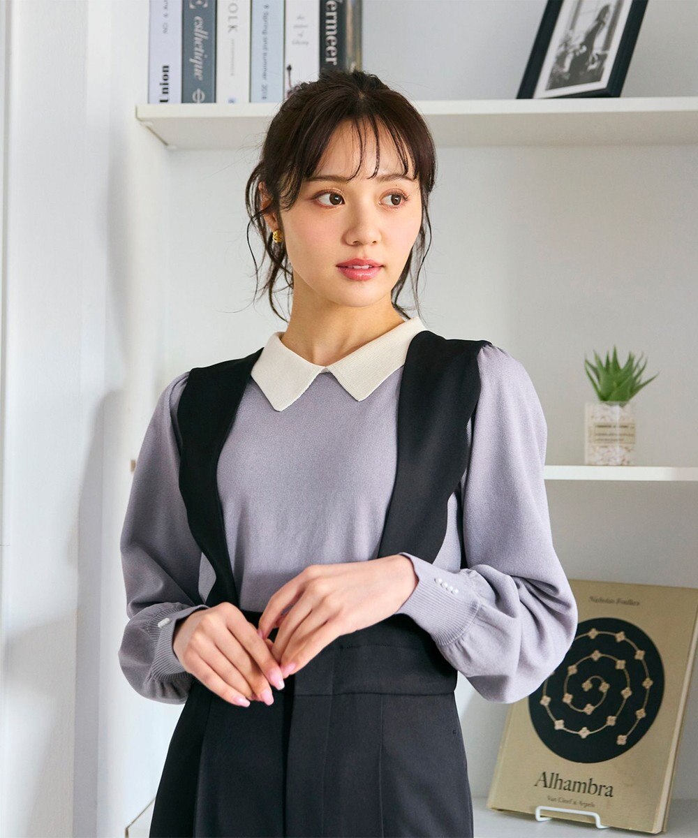 Feroux 【洗える】襟付きニット プルオーバー 