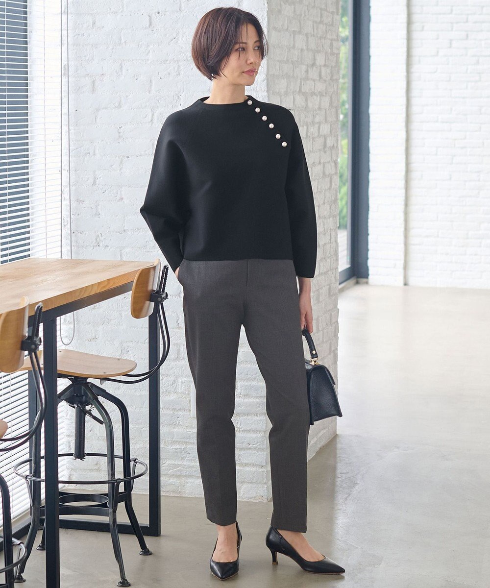 自由区 L ポリエステルホールガーメントラグランボタン ニット 