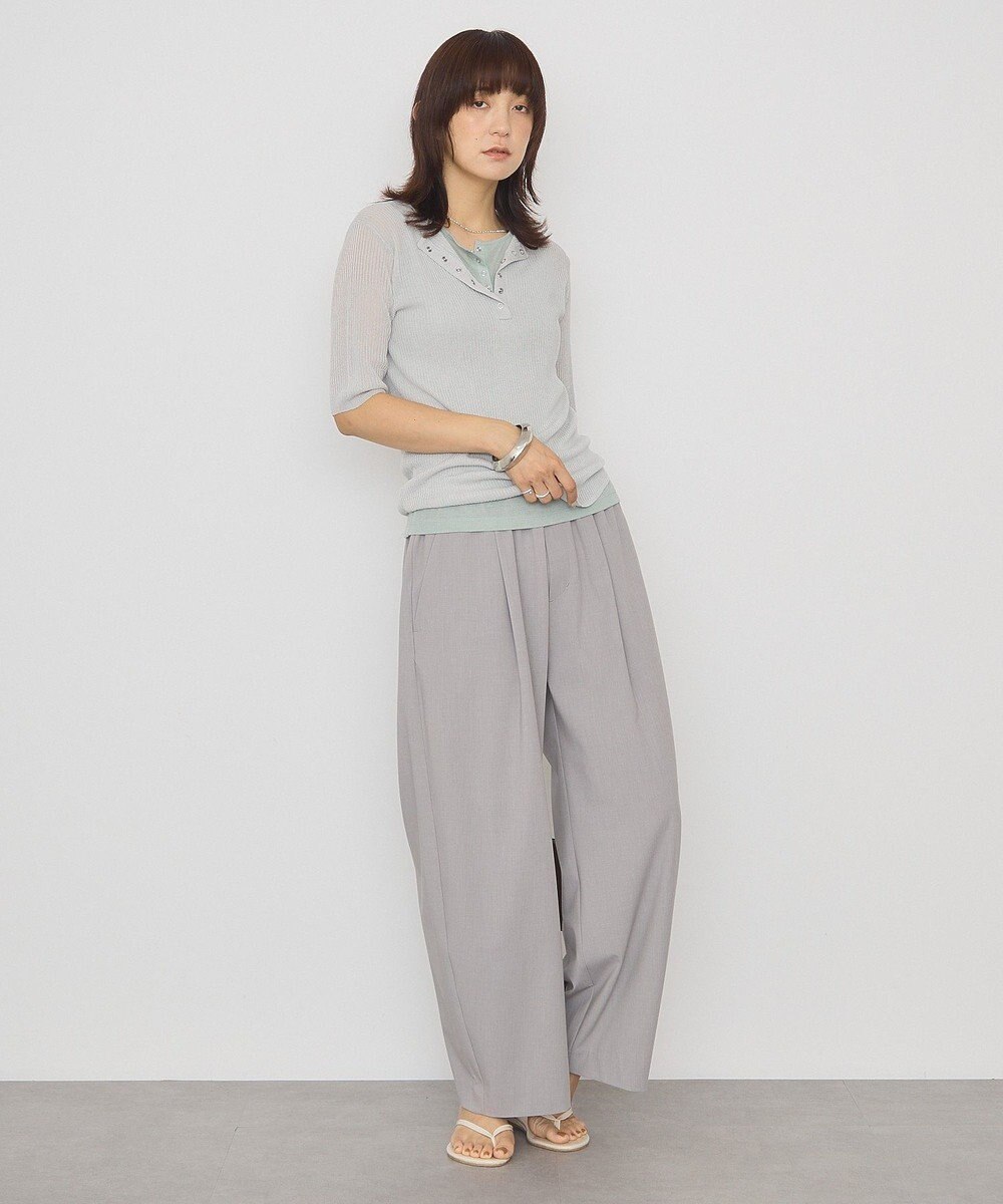 AMERICAN HOLIC 【2点セット】シアーリブヘンリーネックニット＋タンクトップ 