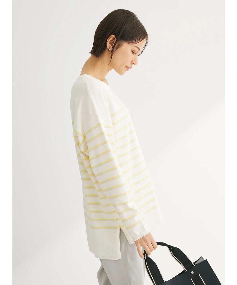 Green Parks ラメ入りボーダーニットプルオーバー 