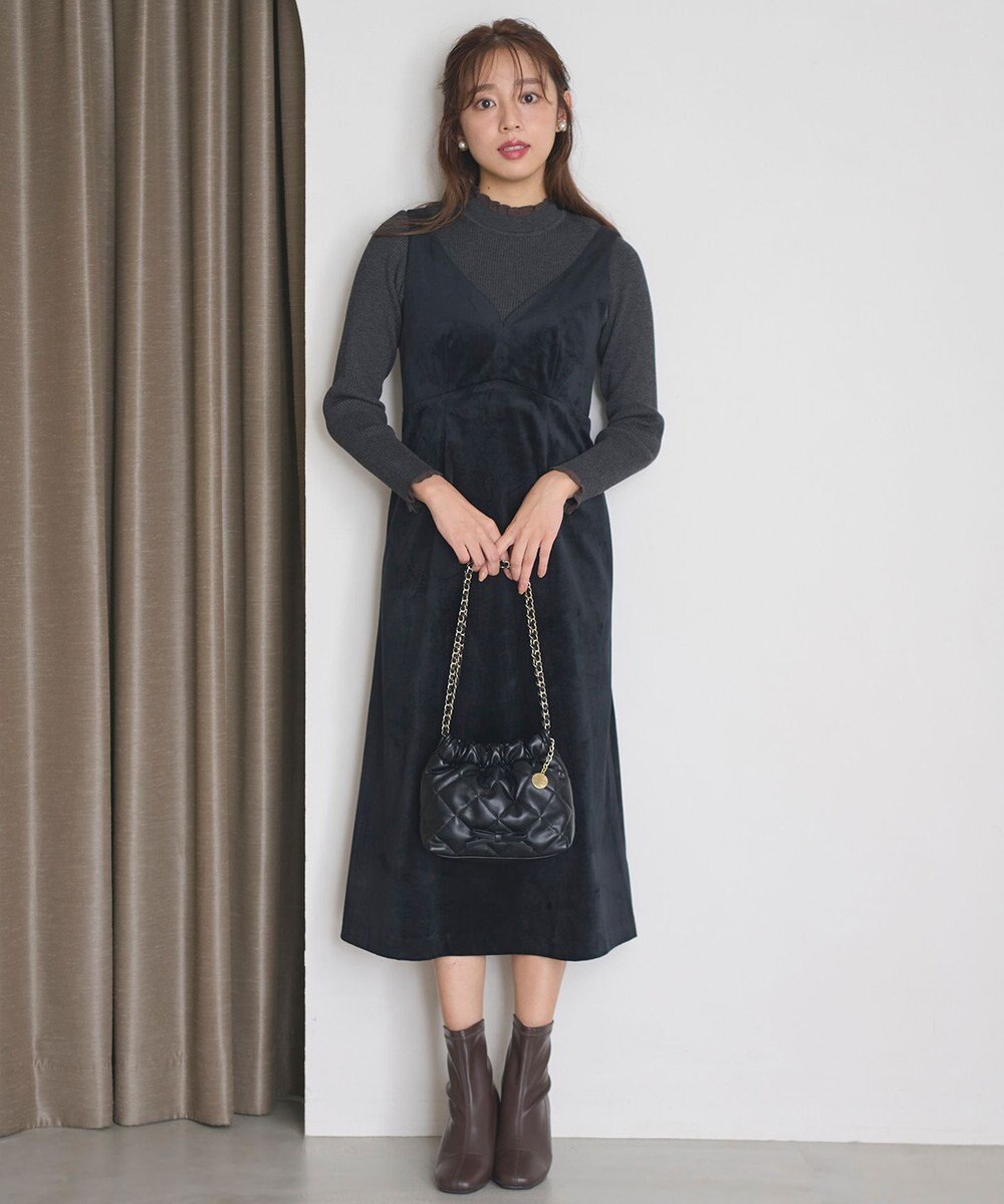 Feroux キルティング＆エコファー チェーンバッグ 