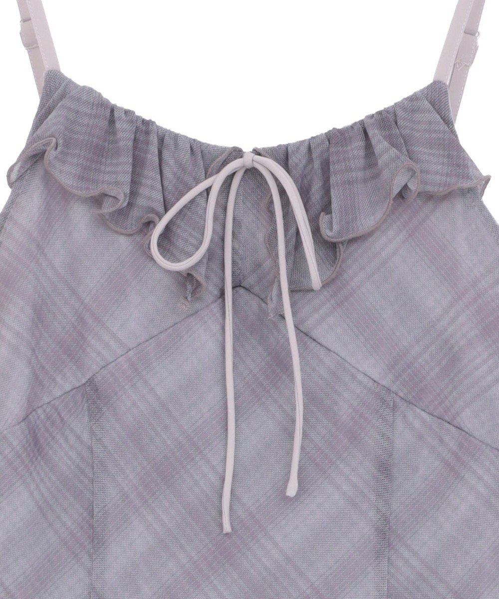 earth music&ecology フロントリボンチェックミニキャミワンピース 