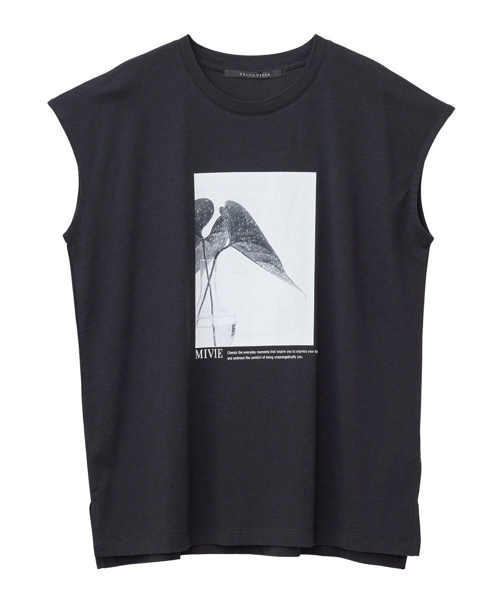 YECCA VECCA フォトプリントノースリーブTee 