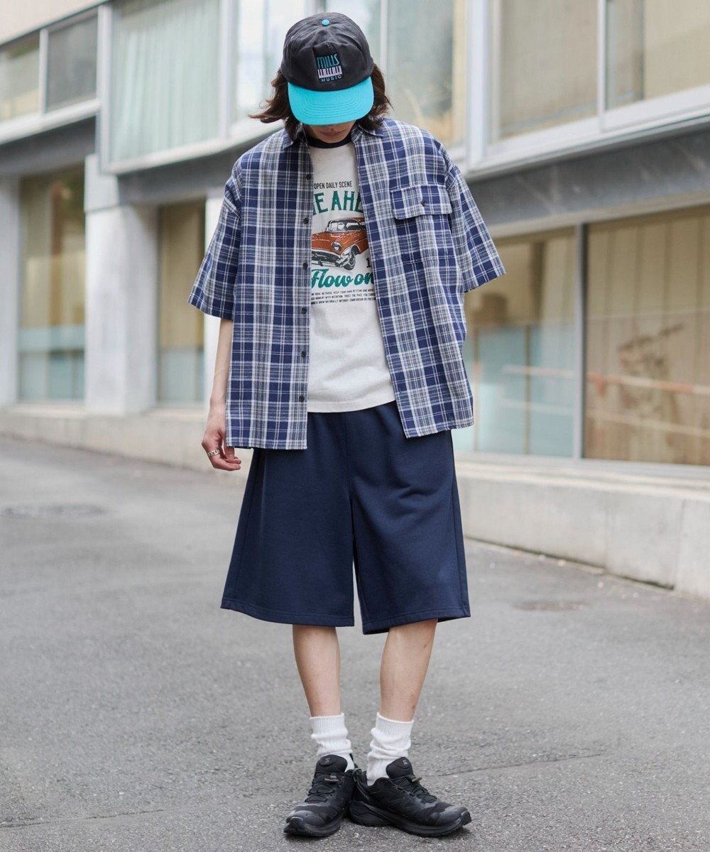 WEGO 【ユニセックス着用ITEM/SMサイズ展開/ウエストゴム】スウェットバギーショーツ 