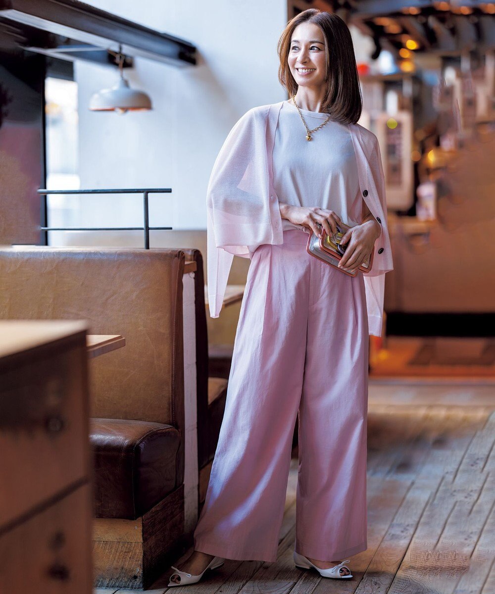 UNFILO L シアーワイドパンツ 