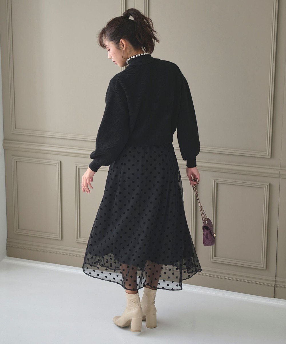 Feroux フロッキーチェック・ドット スカート 