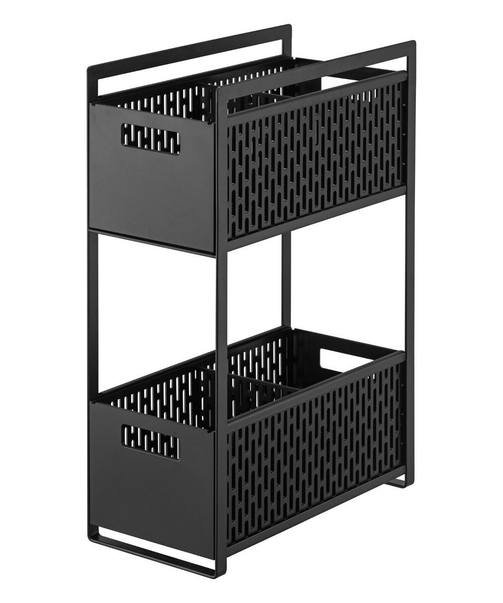 tower シンク下収納バスケット タワー 2段 ブラック 