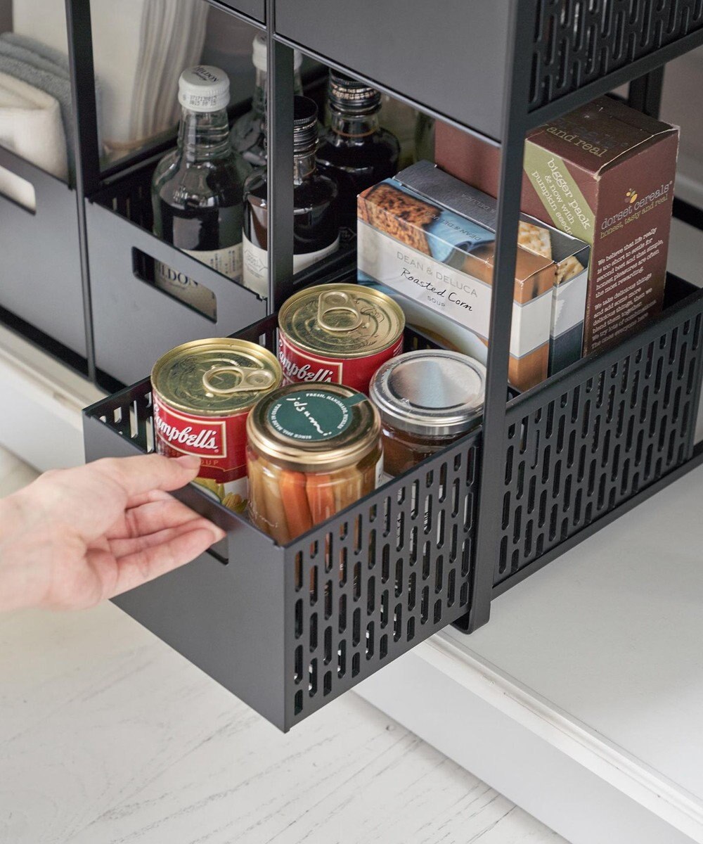 tower シンク下収納バスケット タワー 2段 ブラック 