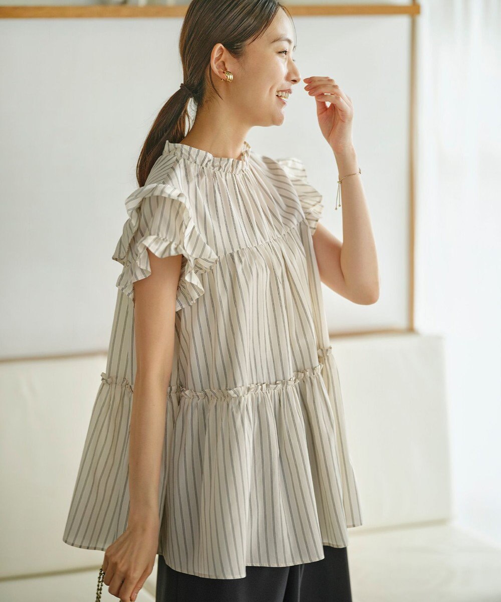 組曲 【WEB限定】ナイロンレーヨン チュニック ブラウス 
