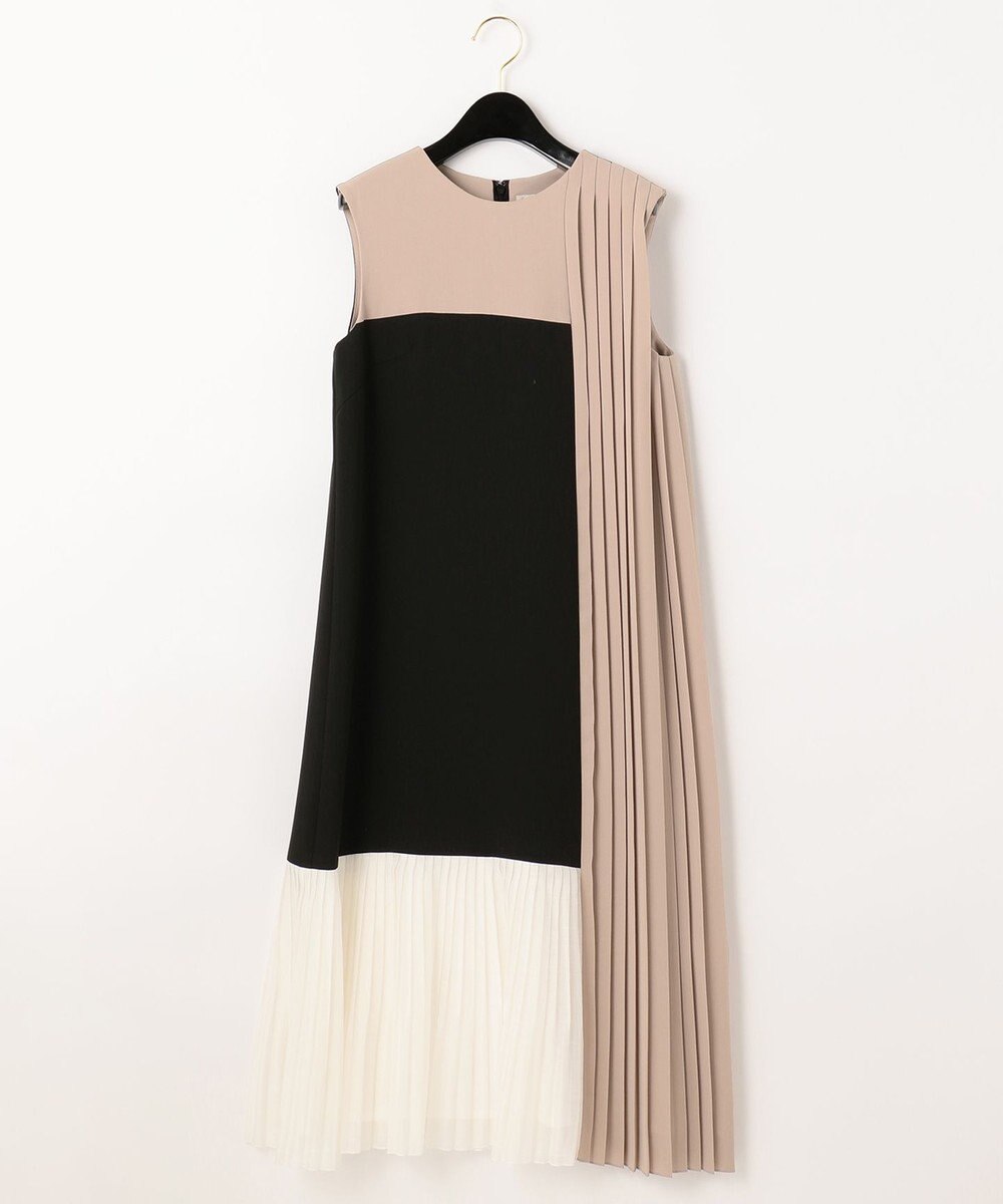 GRACE CONTINENTAL カラーブロックプリーツワンピース 
