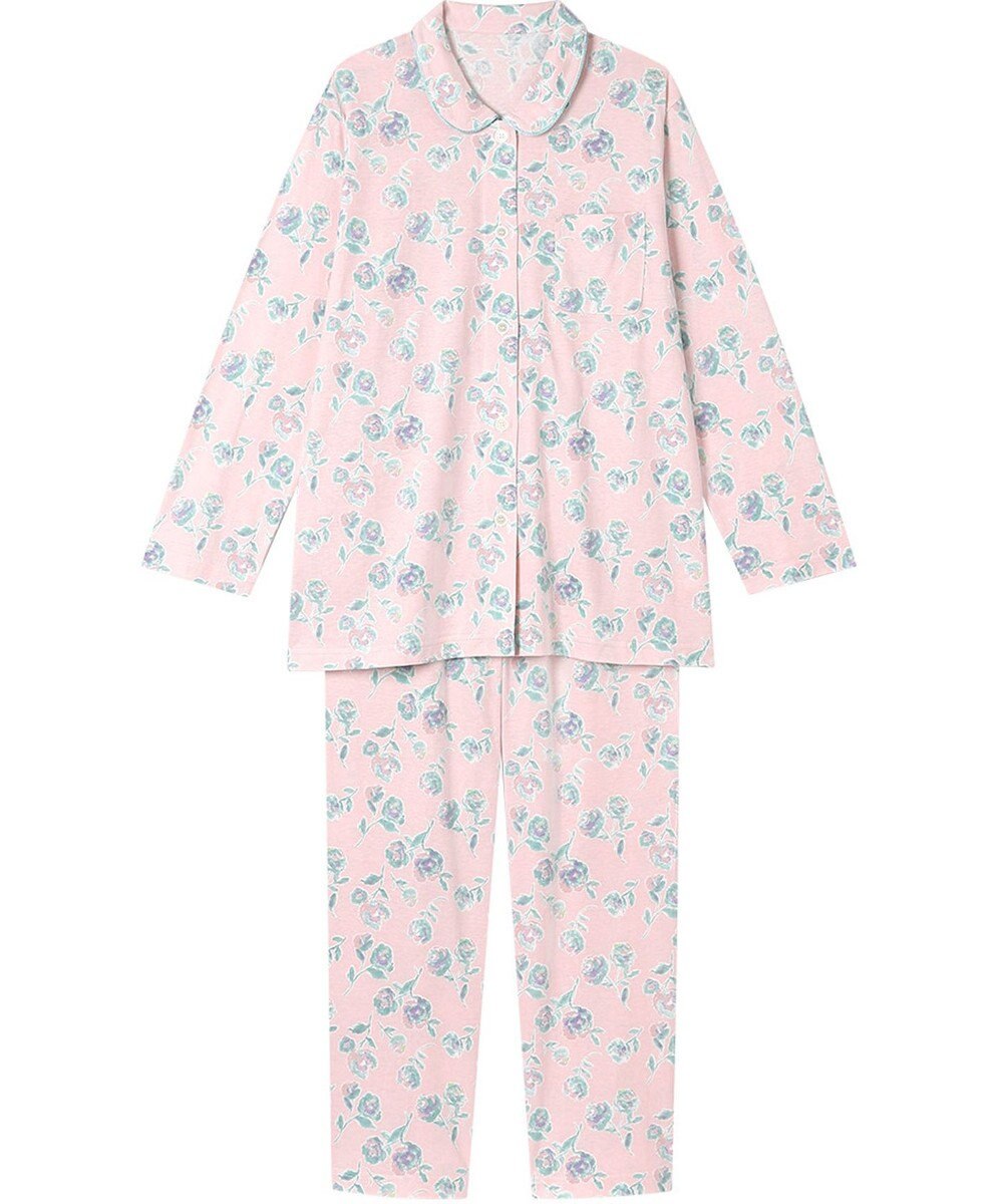 Wing パジャマ 長袖 長ズボン 綿100%(本体) 天竺素材 レディース EP8072 ウイング／ワコール 