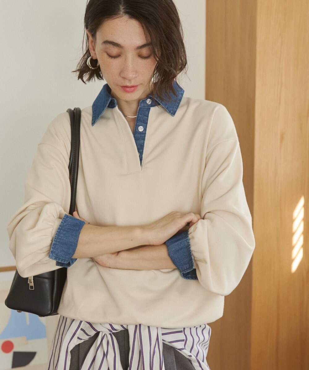 WEGO 【ANGIE VINTAGE】デニム襟スウェット 