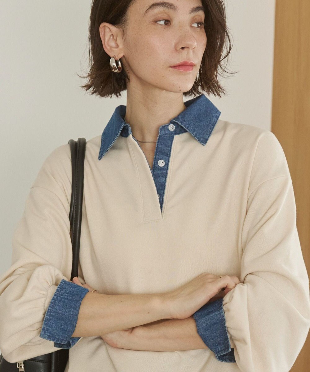 WEGO 【ANGIE VINTAGE】デニム襟スウェット 