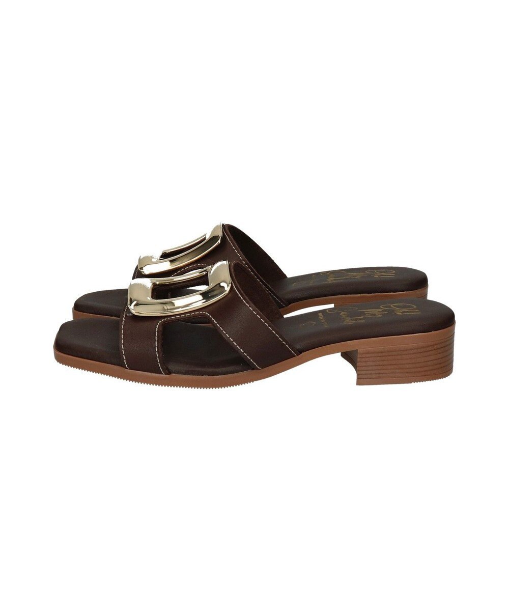 INTER-CHAUSSURES 【Oh my Sandals】メタルバックルローヒールミュールサンダル 