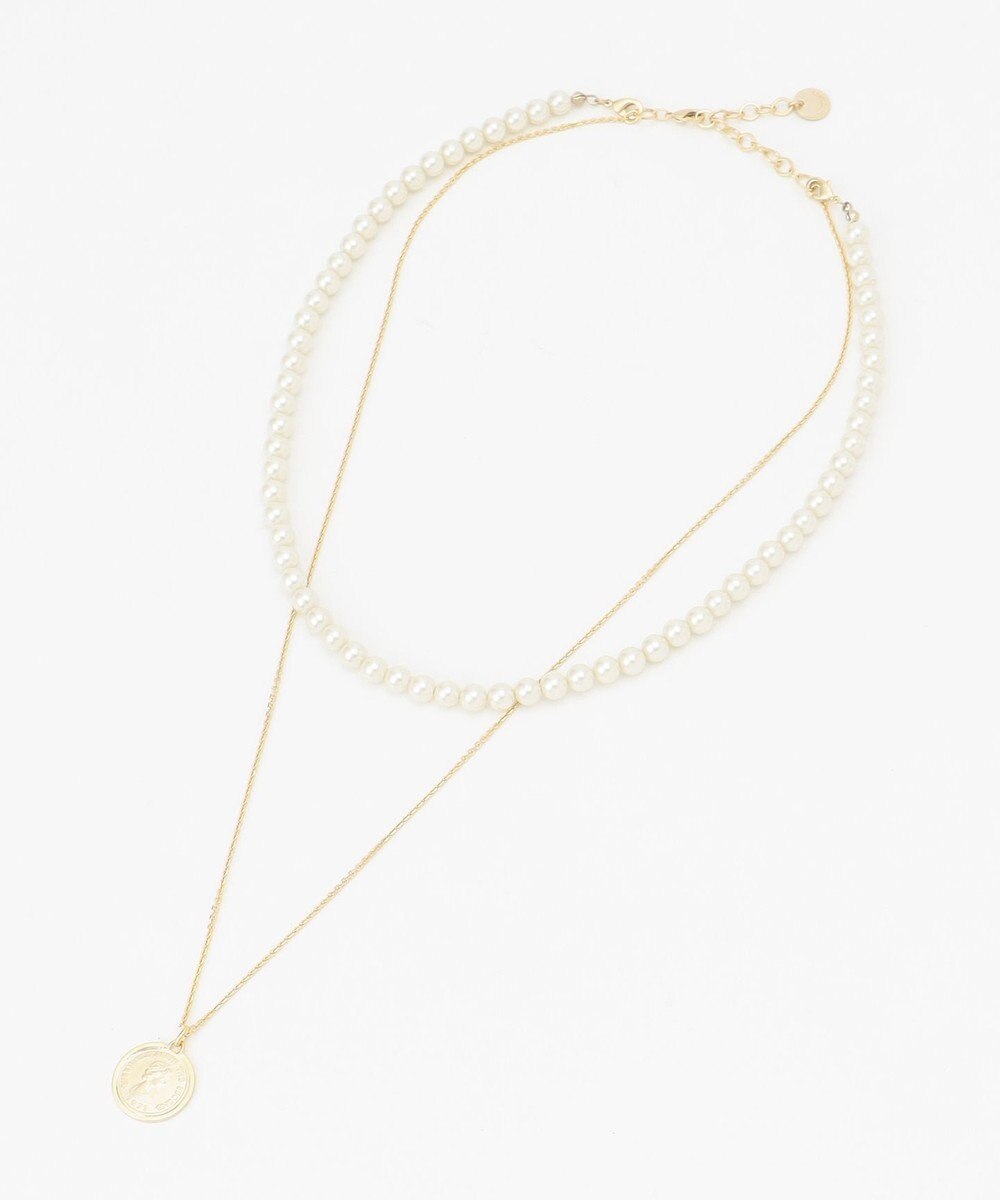 J.PRESS LADIES 【3WAY】 パールコイン 2連 ネックレス 
