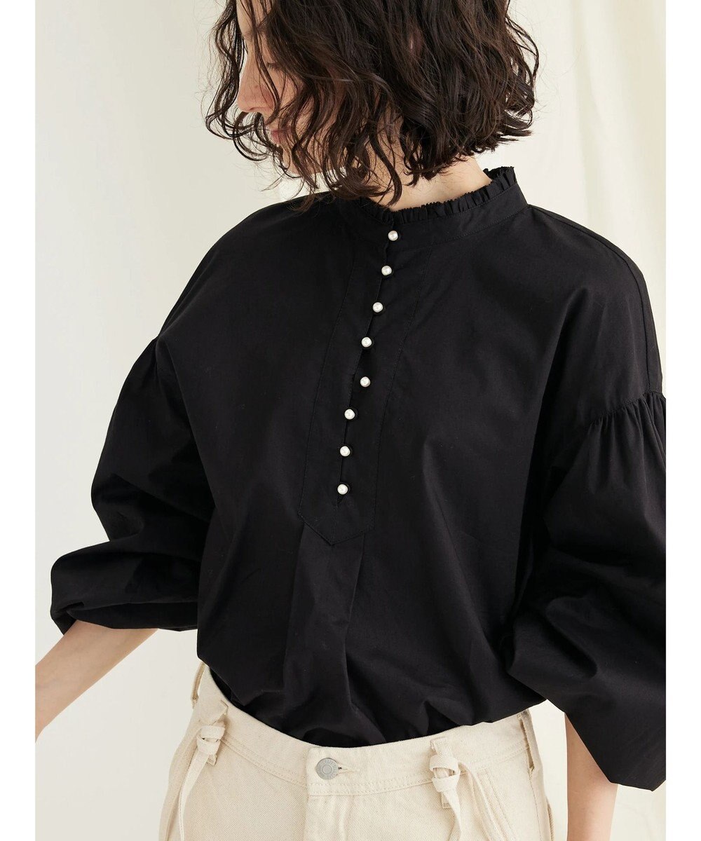 CRAFT STANDARD BOUTIQUE パールボタンピコフリルブラウス 