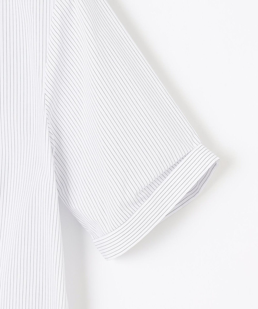 J.PRESS LADIES 【洗える】APESCO ストライプ バンドカラー ブラウス 