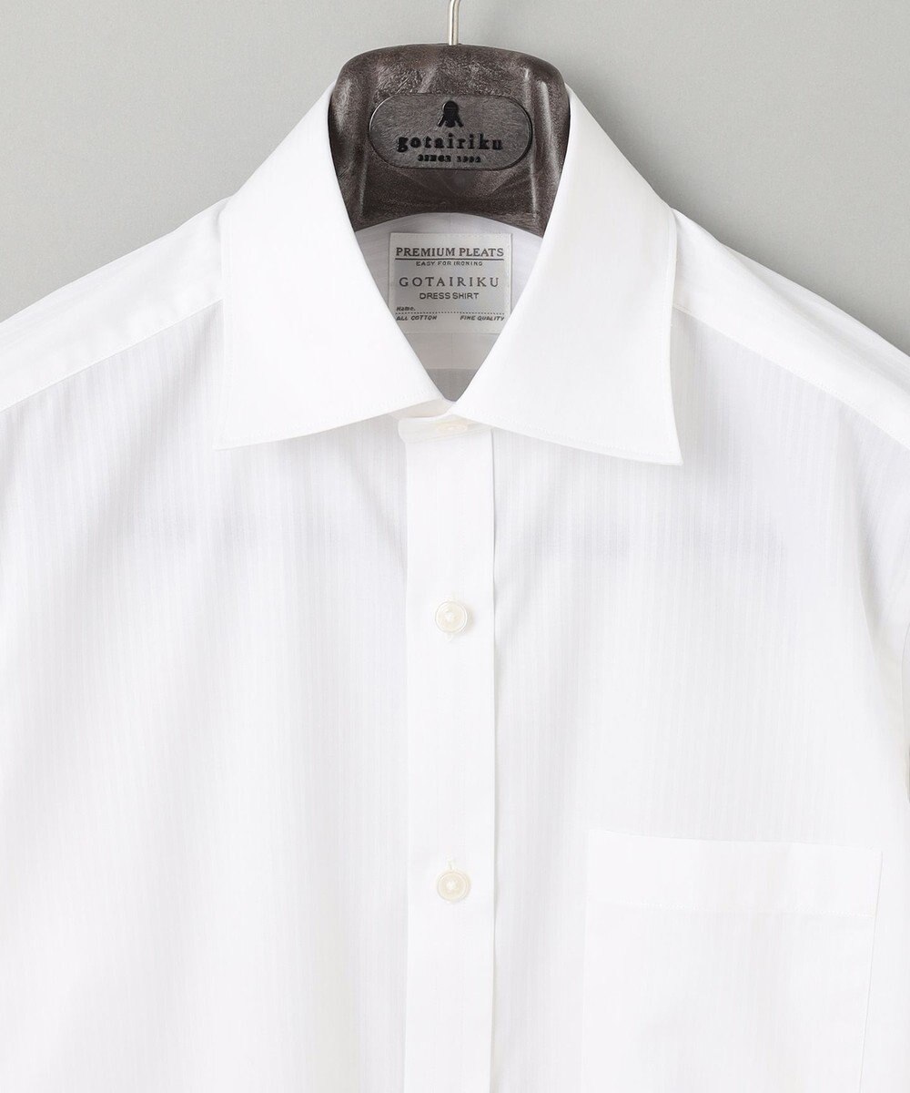 GOTAIRIKU 【形態安定】PREMIUMPLEATS_セミワイドカラー _織柄_通年ドレスシャツ 