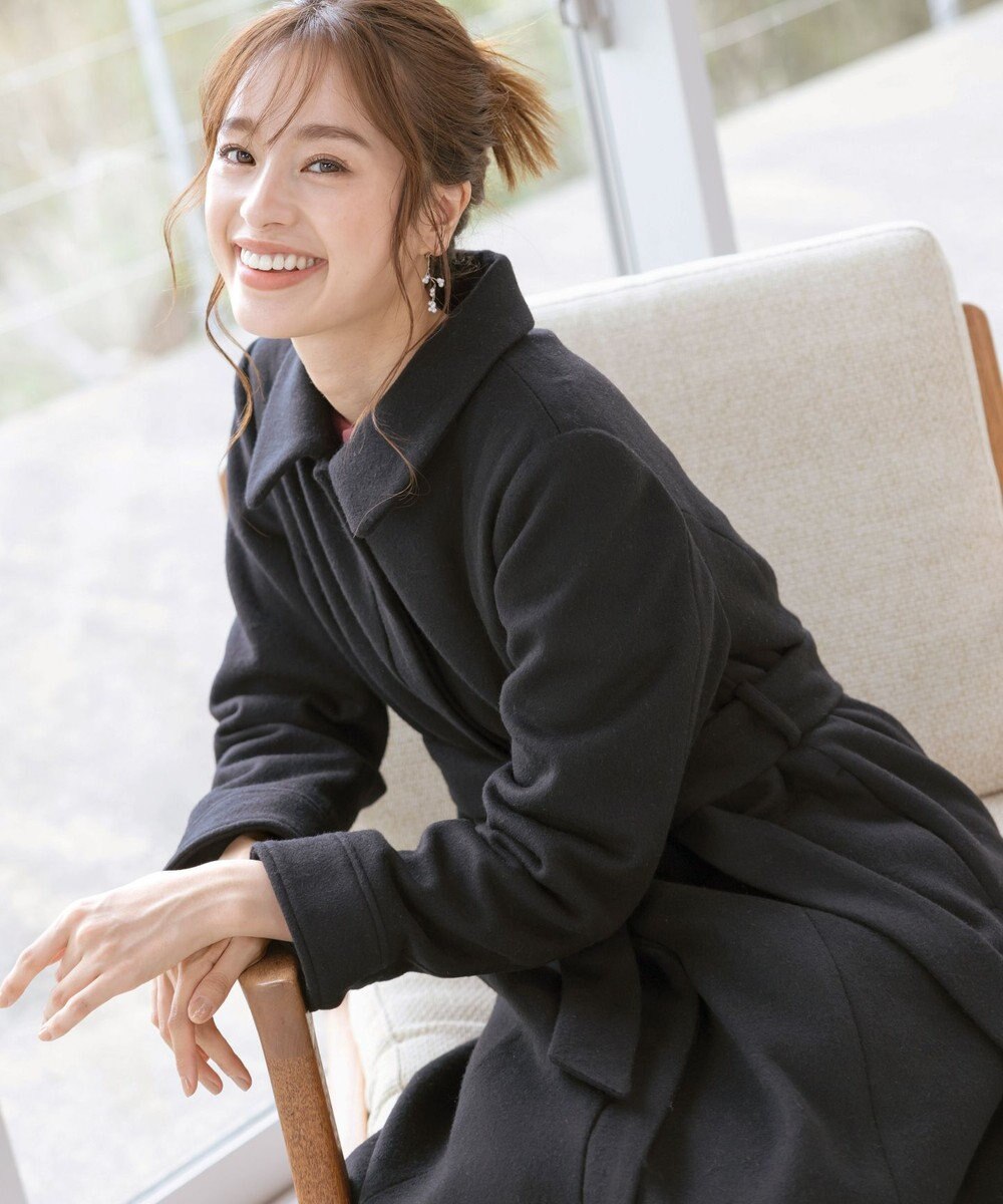 Tiaclasse L 【ウール90％】ステンカラープリンセスウールコート 