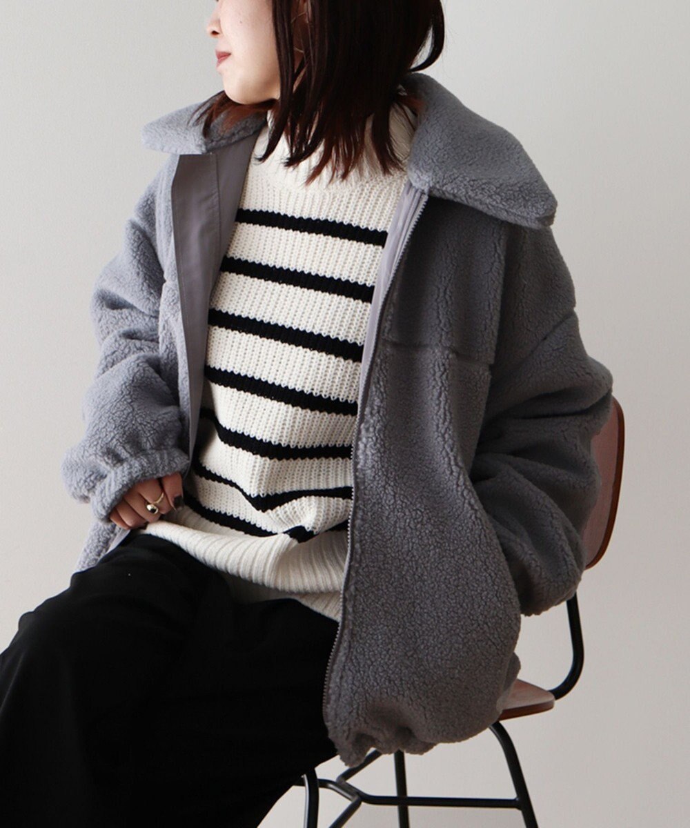 Green Parks リバーシブルコンビボアブルゾン 