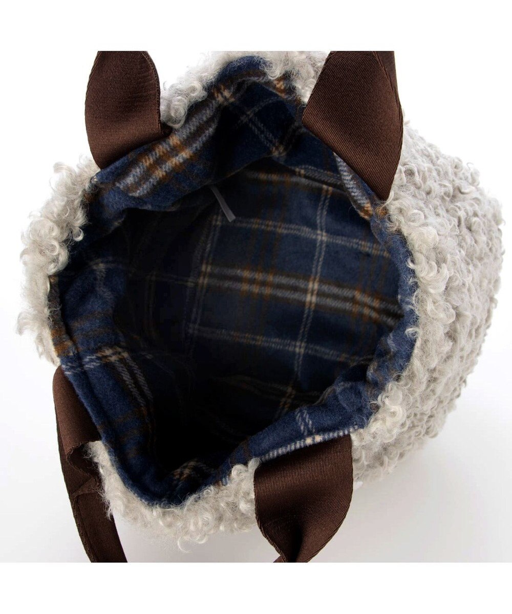 UNBILLION カシュカシュ cachecache / フェイクファー×チェック柄リバーシブルトート 