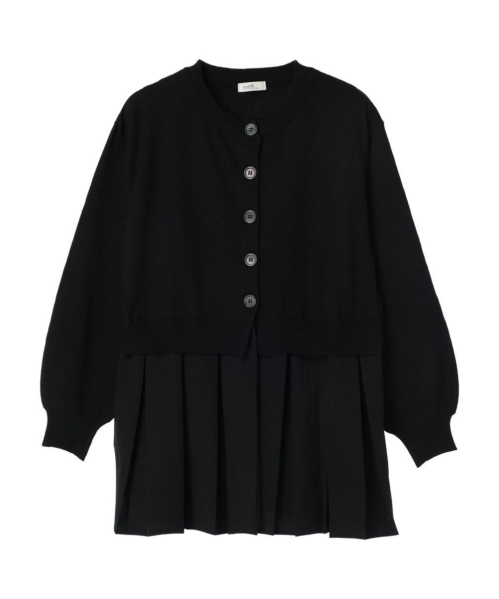 earth music&ecology プリーツドッキングカーディガン 