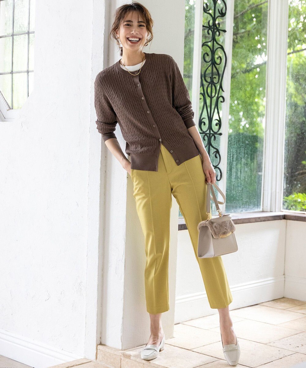 ANY SIS ウーステッドエステル テーパード パンツ 