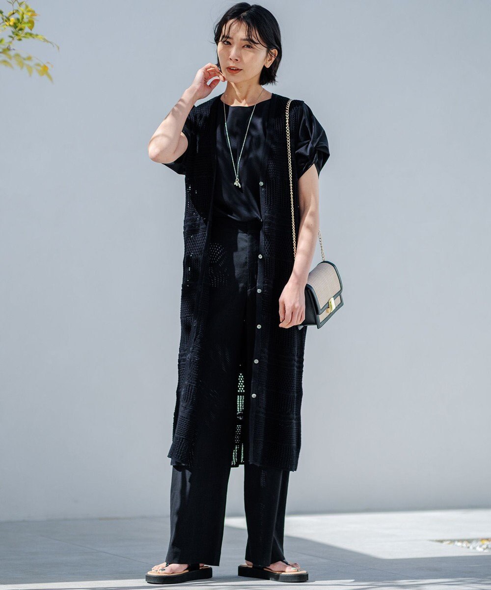 23区 S 【CLASSY.6月号掲載/洗える】リネンレーヨンストレッチ ワイドパンツ 