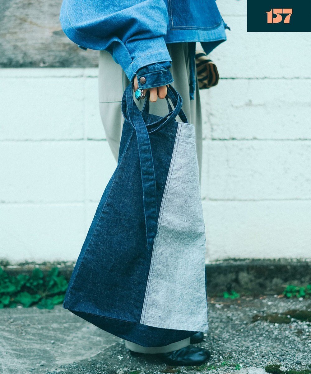 woadblue 【157】DENIM TIE TOTE デニムトートバッグ ブルー 