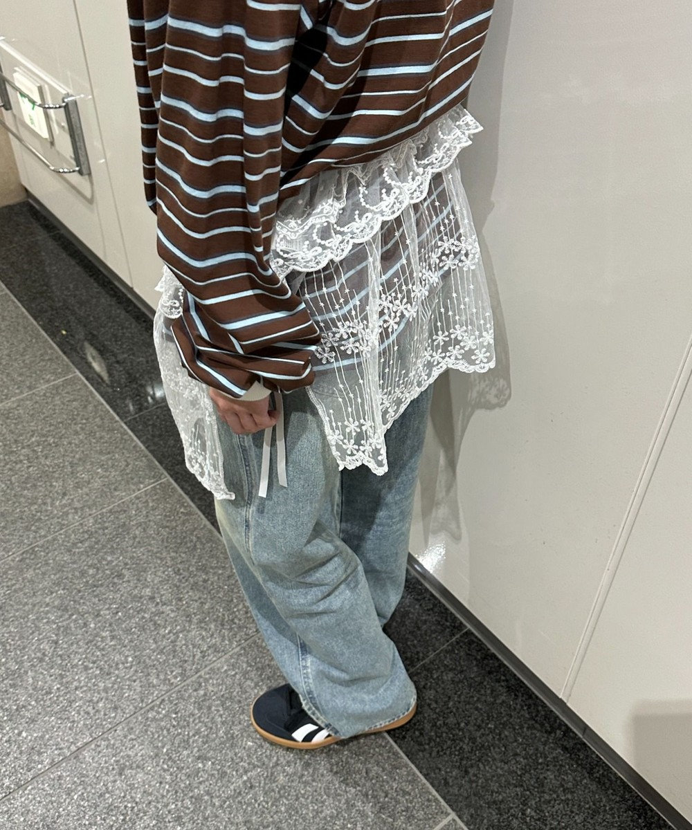 WEGO レースリボンラップスカート 