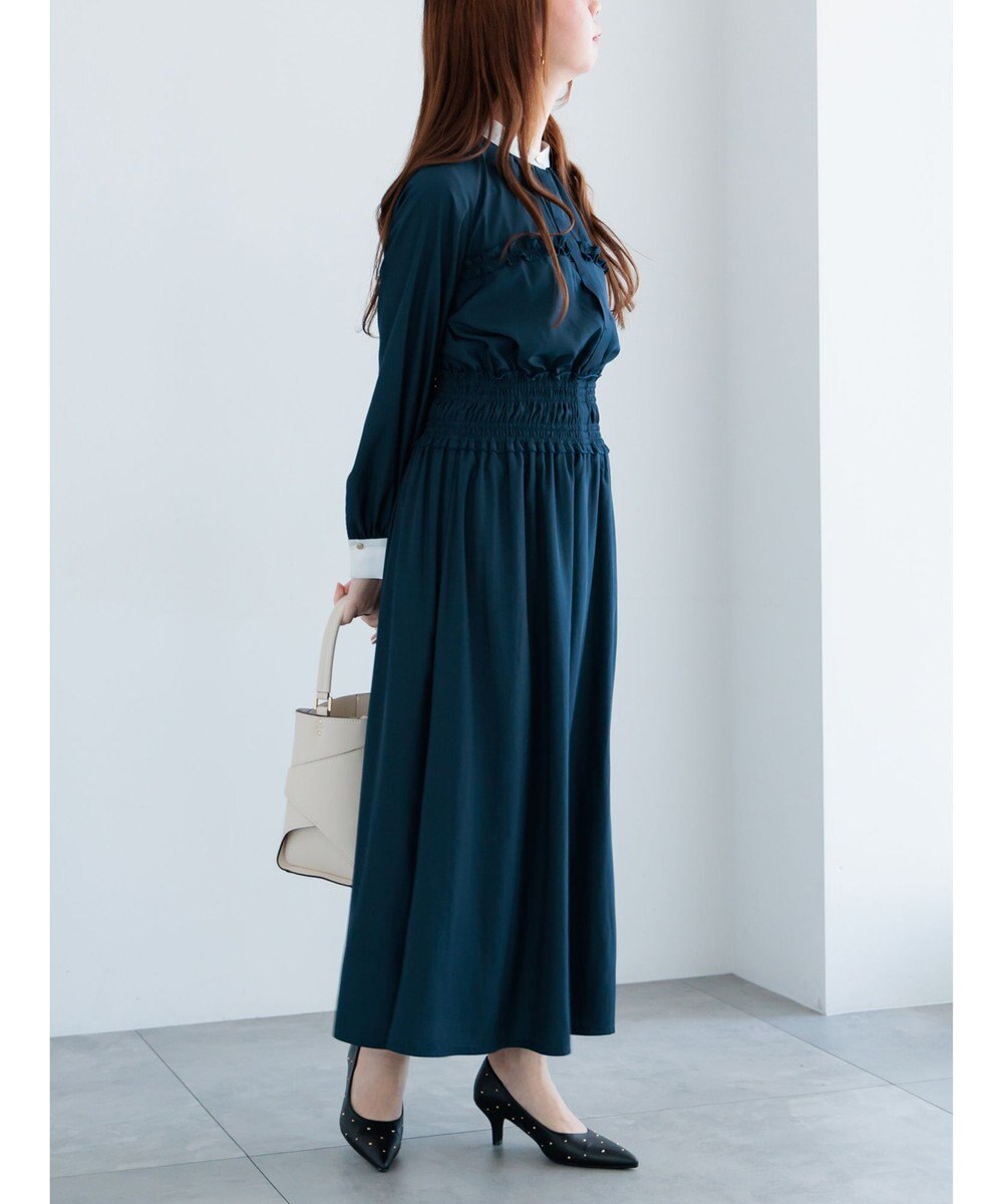 Te chichi バイカラーシャーリングワンピース 