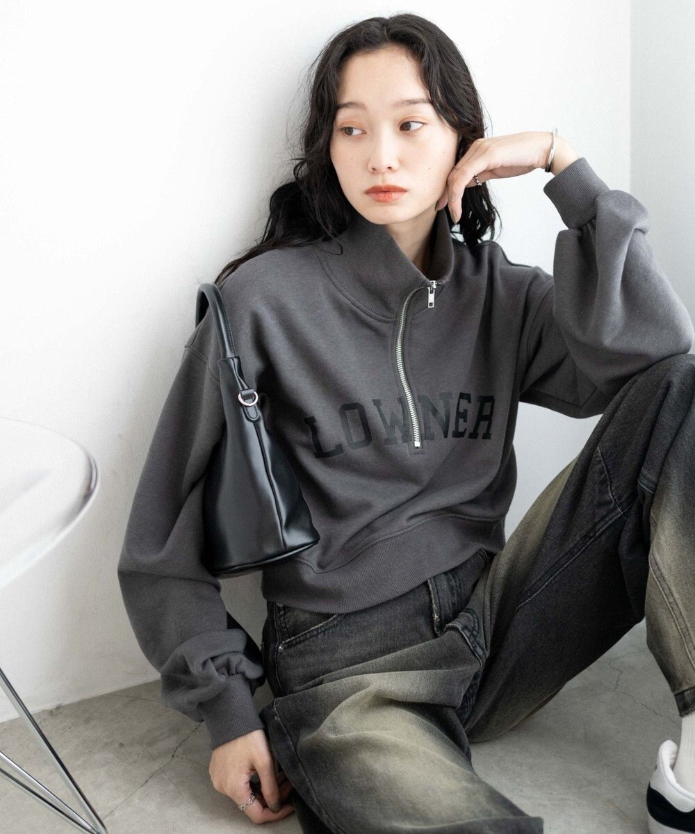 WEGO ハーフジップショートスウェット 