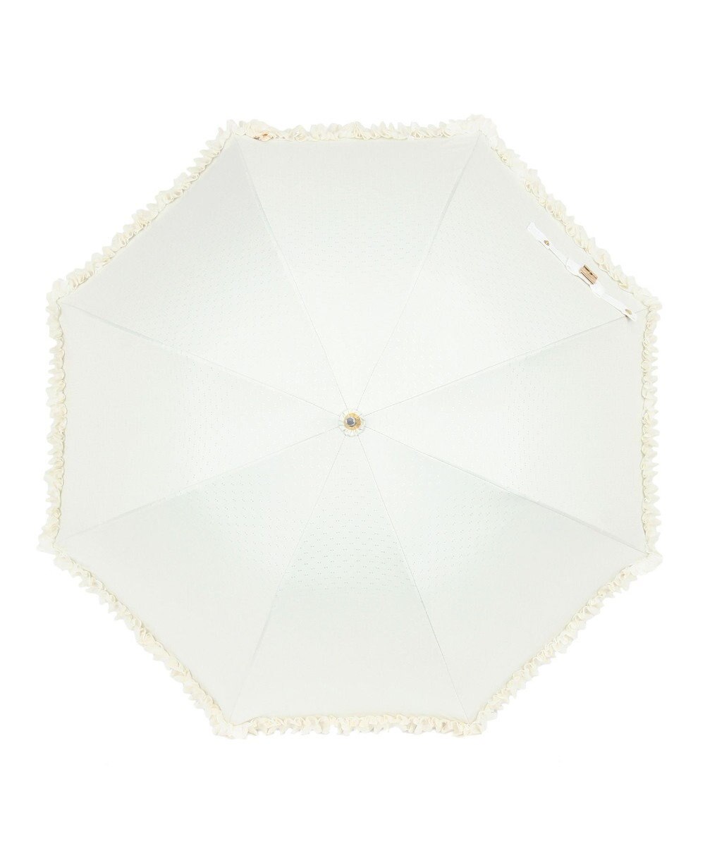 MOONBAT ランバン オン ブルー 晴雨兼用日傘 長傘 ドビー×フリル 遮光 遮熱 UV 