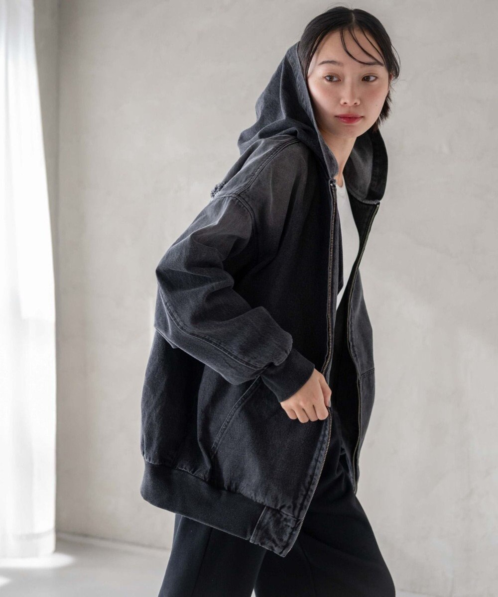 WEGO ヴィンテージウォッシュBIGフードブルゾン 