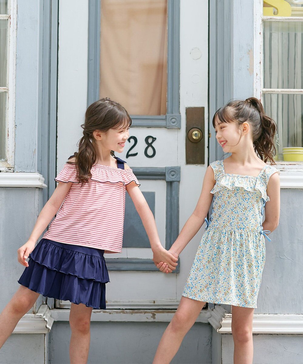 組曲 KIDS 【UVカット】【SS-Lサイズ】トロピカルフラワー スイムウェア(ワンピース) 