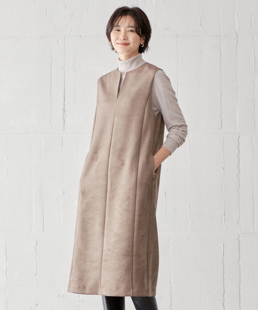 J.PRESS LADIES 【洗える】ダンボールスエード ジャンパースカート 