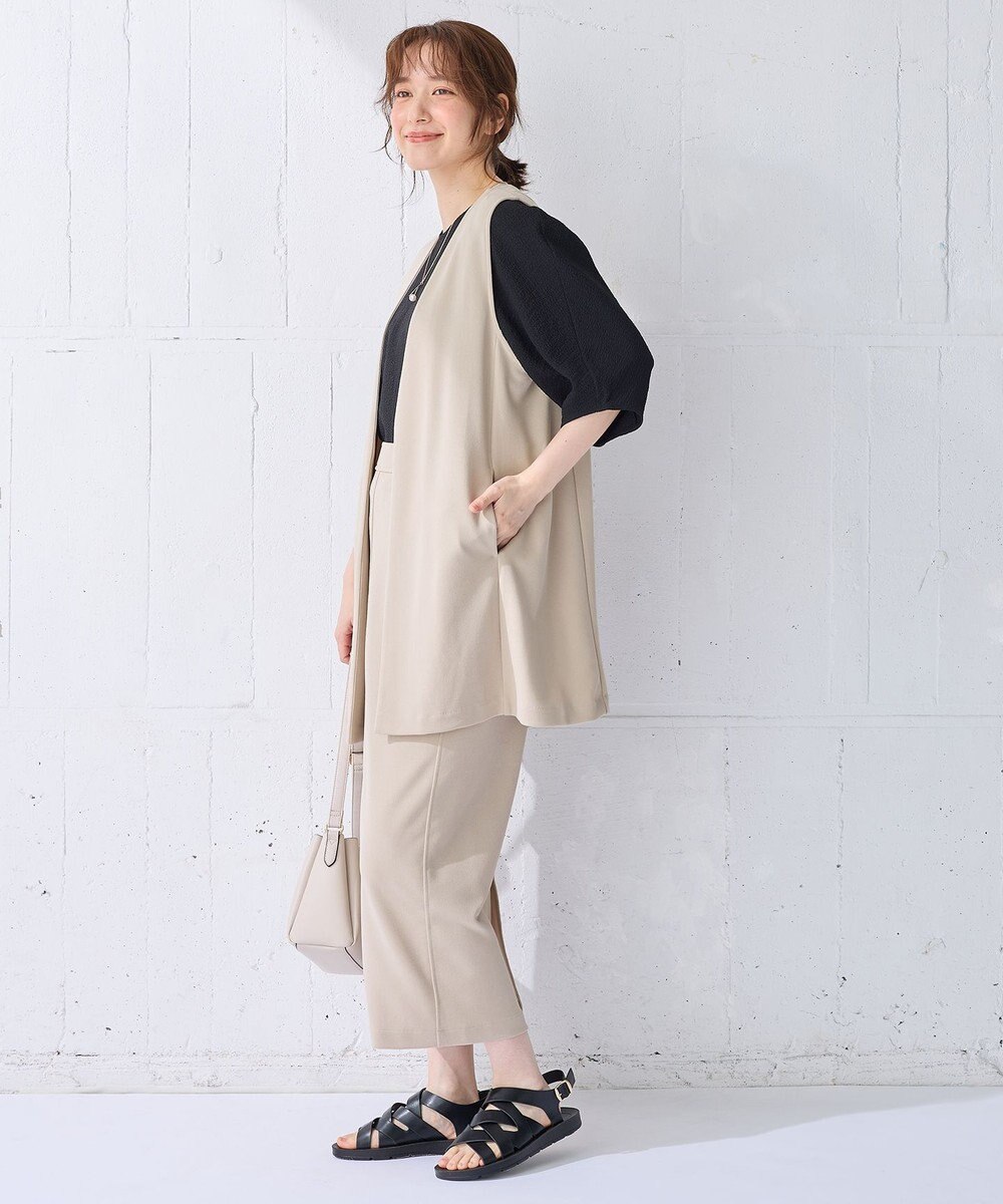 ANY 【洗濯機可】カットジョーゼットジレ 