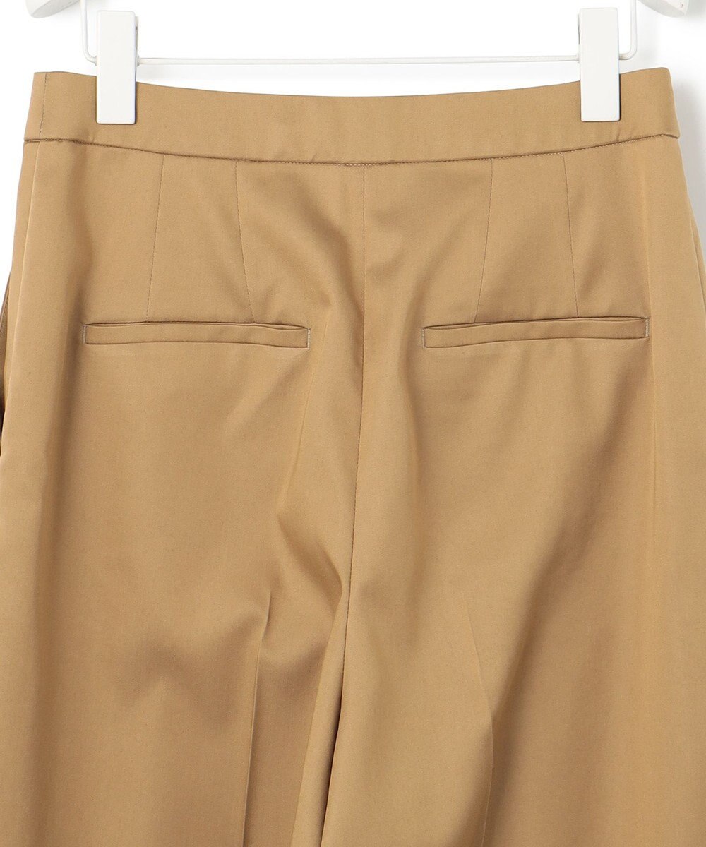 ICB 【洗える】リヨセルサテンストレッチ ワイドストレートパンツ 